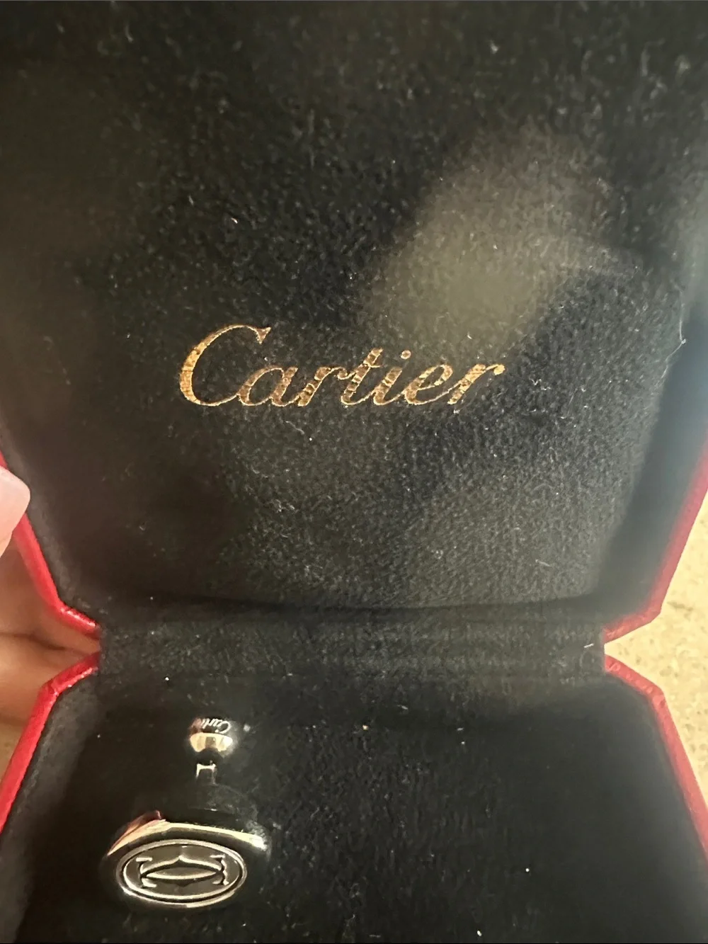 Cartier Silver Oval Logo Cufflinks